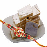 One Rakhi 250 Gms Kaju Katli 1 Pack of Roli & Chawal - Panji Sweets & Savouries LTD